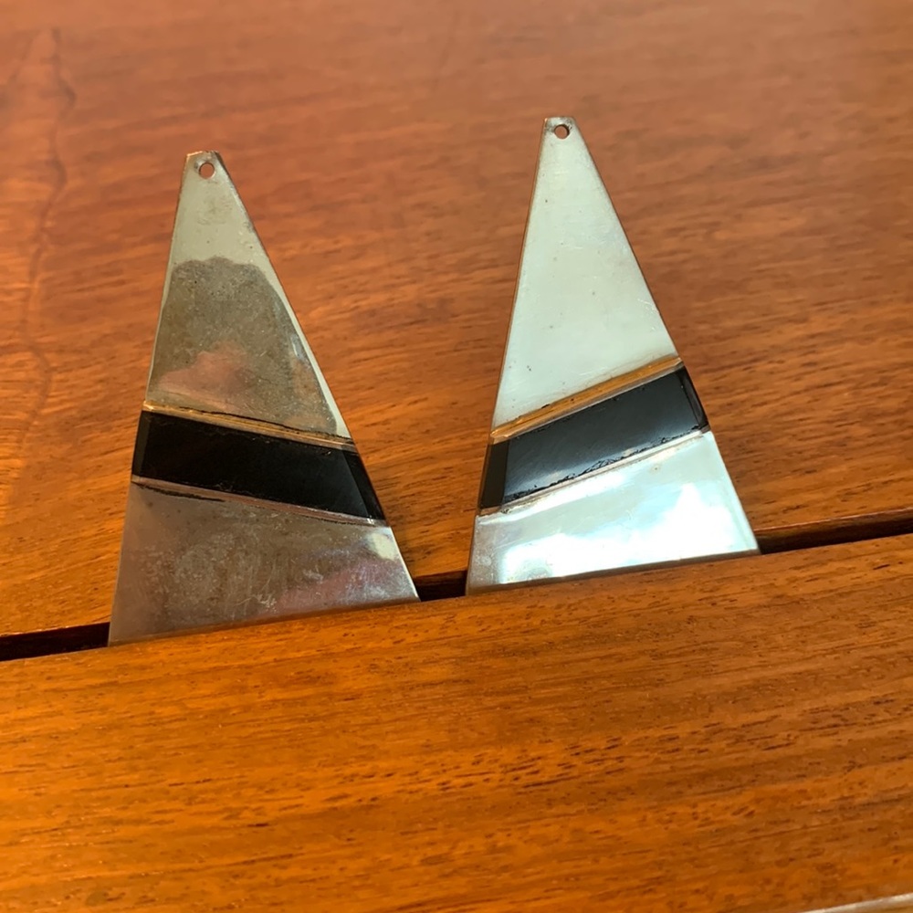 Sterling and onyx earrings